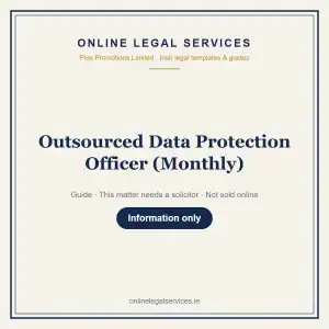 Outsourced Data Protection Officer (Monthly) — information guide | OnlineLegalServices.ie