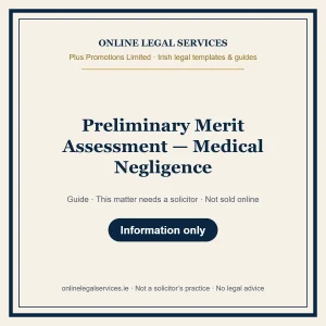 Preliminary Merit Assessment — Medical Negligence – guide