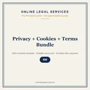 Privacy + Cookies + Terms Bundle — self-complete template | OnlineLegalServices.ie