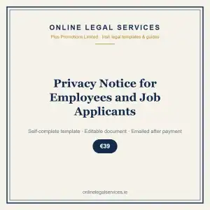 Privacy Notice for Employees and Job Applicants — Digital (Self-Complete) — self-complete template | OnlineLegalServices.ie