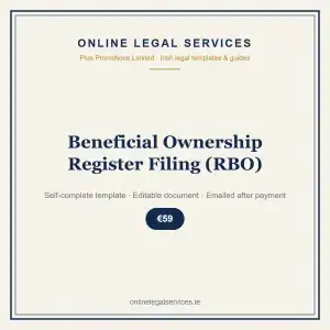 Beneficial Ownership Register Filing (RBO) — self-complete template | OnlineLegalServices.ie