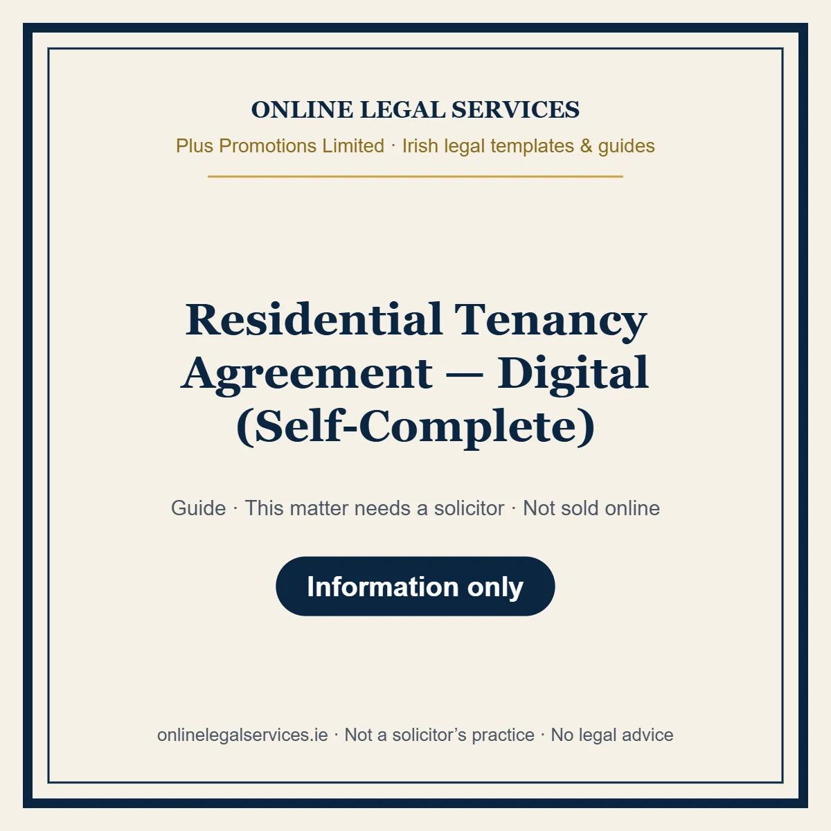 Residential Tenancy Agreement — Digital (Self-Complete) – guide