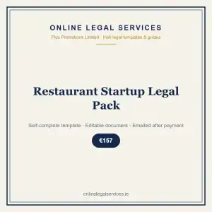 Restaurant Startup Legal Pack — self-complete template | OnlineLegalServices.ie