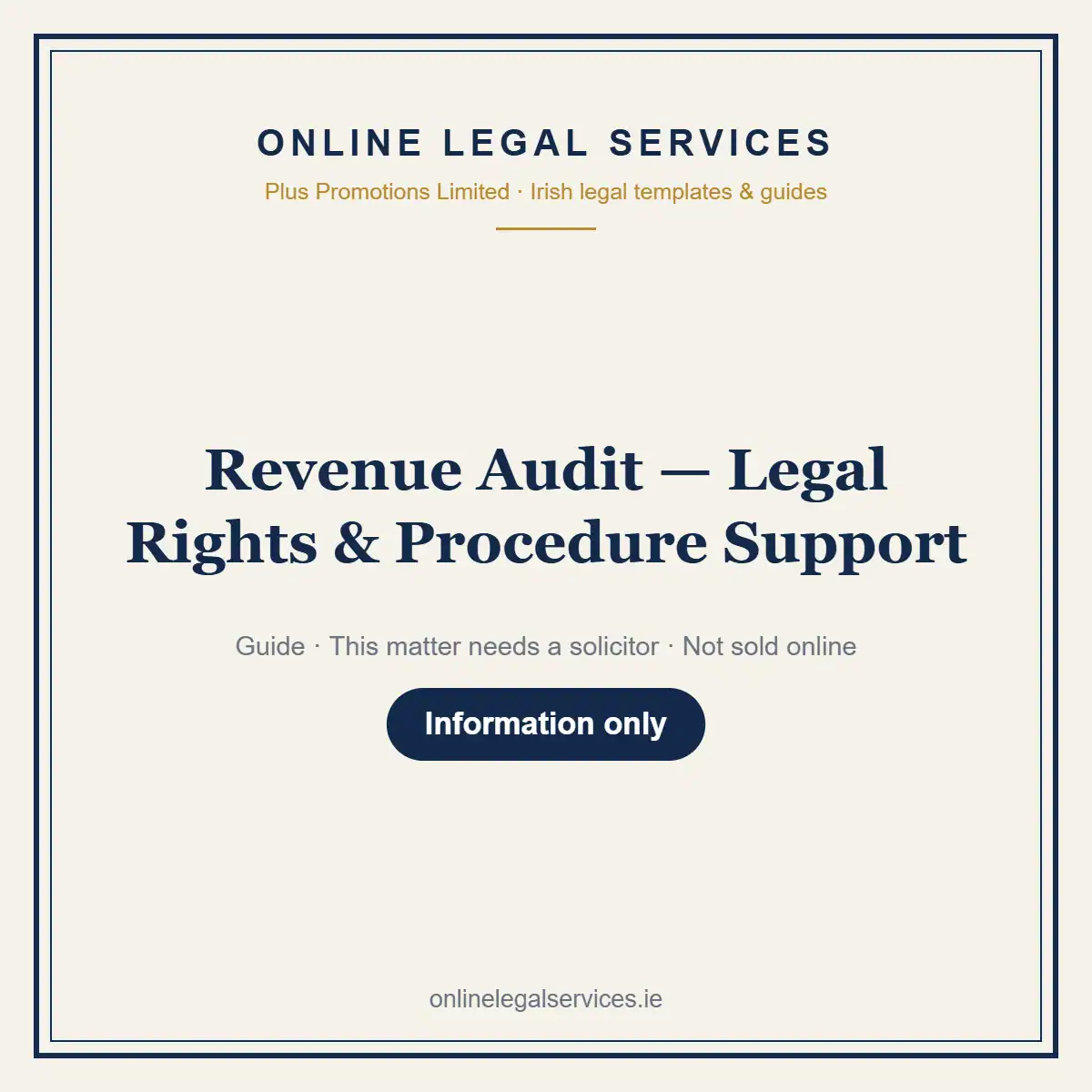 Revenue Audit — Legal Rights & Procedure Support — information guide | OnlineLegalServices.ie