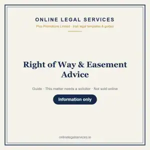 Right of Way & Easement Advice — information guide | OnlineLegalServices.ie