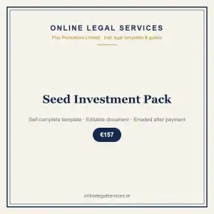 Seed Investment Pack — self-complete template | OnlineLegalServices.ie