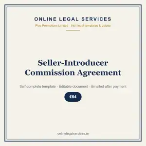 Seller-Introducer Commission Agreement — Digital (Self-Complete) — self-complete template | OnlineLegalServices.ie