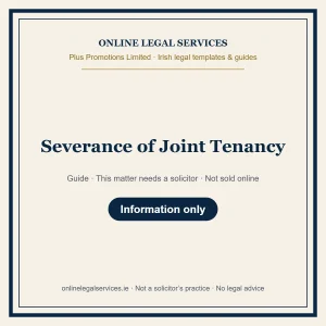 Severance of Joint Tenancy – guide