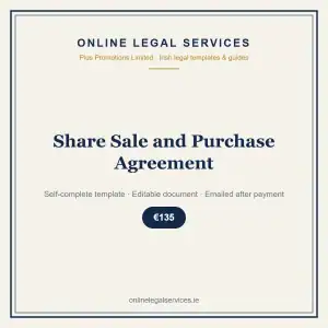 Share Sale and Purchase Agreement — Digital (Self-Complete) — self-complete template | OnlineLegalServices.ie