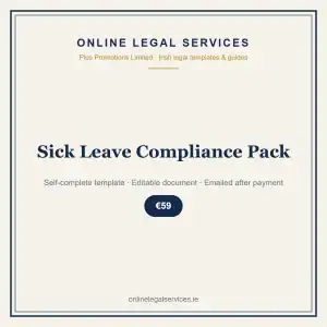 Sick Leave Compliance Pack — self-complete template | OnlineLegalServices.ie