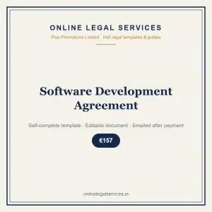 Software Development Agreement — self-complete template | OnlineLegalServices.ie