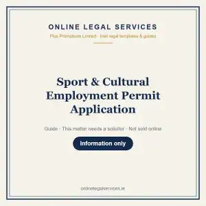 Sport & Cultural Employment Permit Application — information guide | OnlineLegalServices.ie