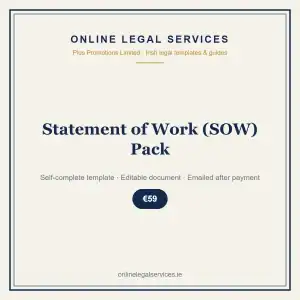 Statement of Work (SOW) Pack — self-complete template | OnlineLegalServices.ie