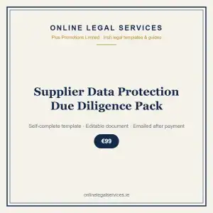 Supplier Data Protection Due Diligence Pack — self-complete template | OnlineLegalServices.ie