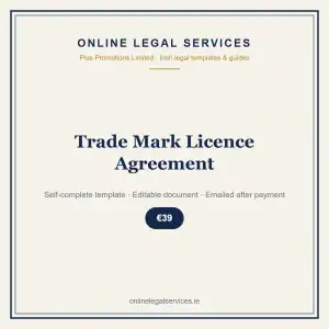 Trade Mark Licence Agreement — Digital (Self-Complete) — self-complete template | OnlineLegalServices.ie