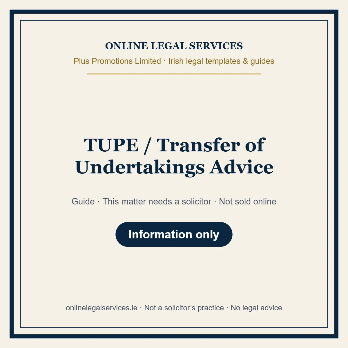 TUPE / Transfer of Undertakings Advice – guide