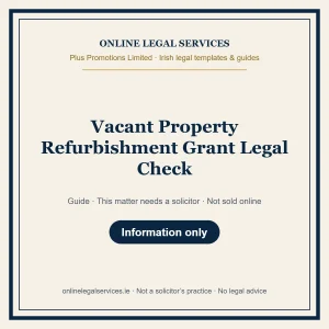 Vacant Property Refurbishment Grant Legal Check – guide