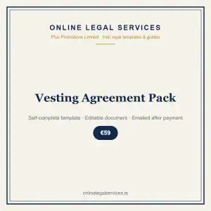 Vesting Agreement Pack — self-complete template | OnlineLegalServices.ie