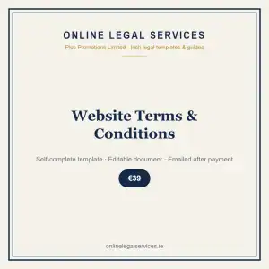 Website Terms & Conditions — self-complete template | OnlineLegalServices.ie
